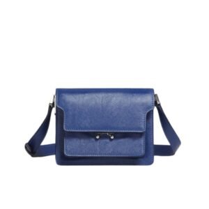 MARNI TRUNK SOFT MINI BAG IN BLUE LEATHER