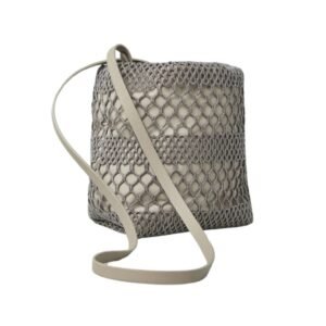 BRUNELLO CUCINELLI PRECIOUS NET EMBROIDERY BUCKET BAG