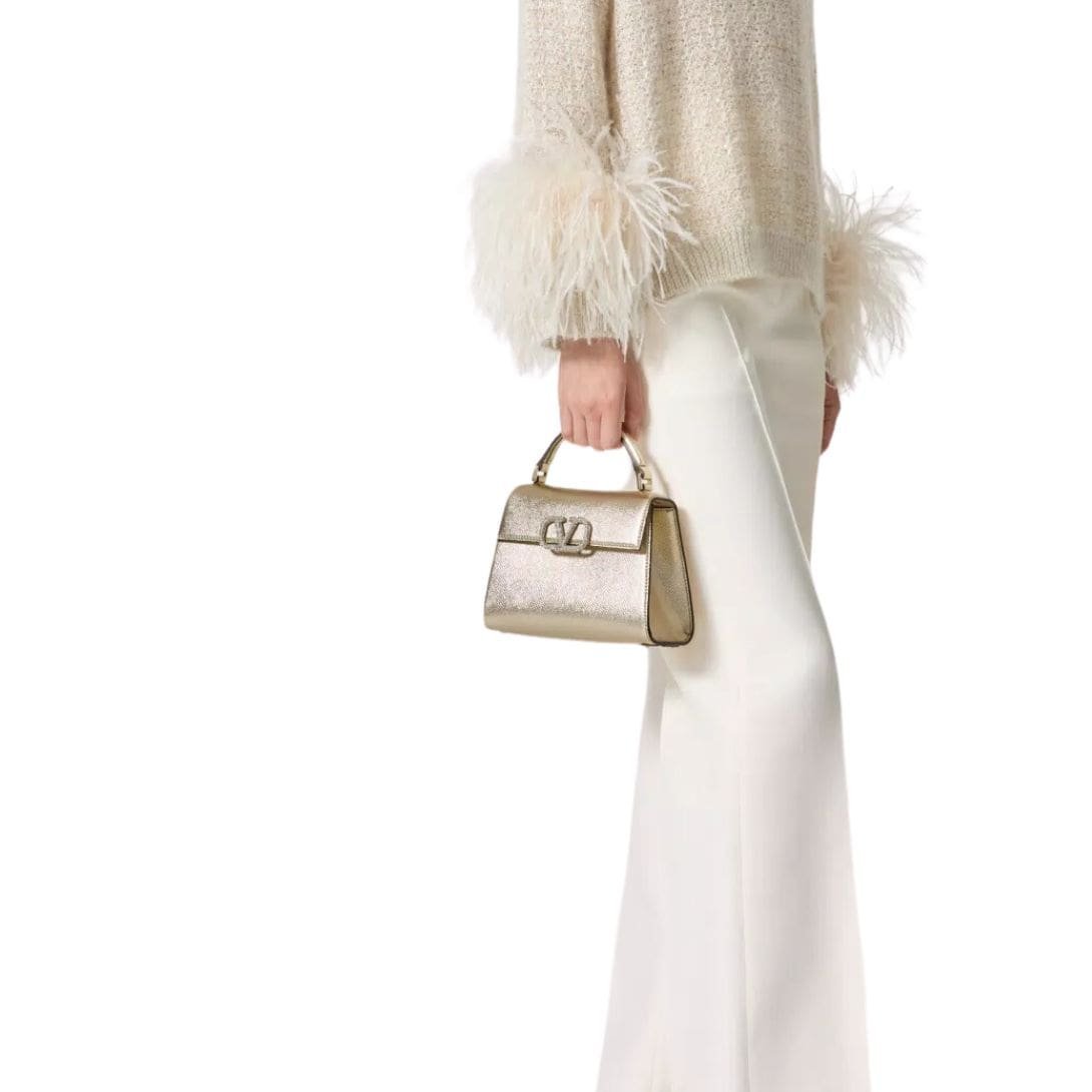 VALENTINO GARAVANI MINI VSLING HANDBAG IN METALLIC GRAINY CALFSKIN - Image 8