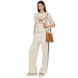 MCM MINI TONI TOP-ZIP SHOPPER IN VISETOS LEATHER MIX COGNAC