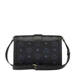 MCM SMALL TRACY SHOULDER BAG IN VISETOS BLACK