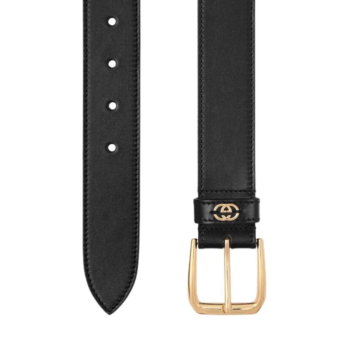 GUCCI BELT WITH SQUARE BUCKLE AND INTERLOCKING G - Image 2