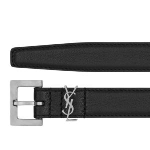 SAINT LAURENT CASSANDRE THIN BELT IN SMOOTH LEATHER