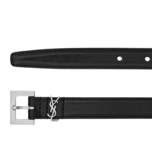 SAINT LAURENT CASSANDRE THIN BELT IN SMOOTH LEATHER