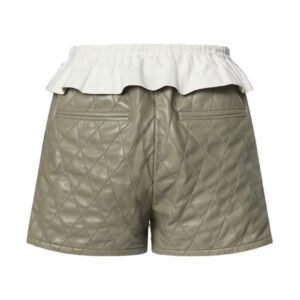 LOUIS VUITTON COLOR BLOCKED MALLETAGE LEATHER MINI SHORTS
