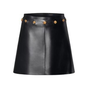 LOUIS VUITTON LEATHER TRIM CHECK MINI SKIRT