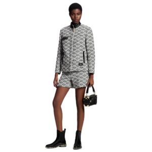 LOUIS VUITTON LEATHER TRIM MALLETAGE TWEED SHORTS