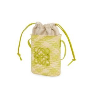 LOEWE SQUARE POCKET ANAGRAM CHECKS IN IRACA PALM AND CLASSIC CALFSKIN