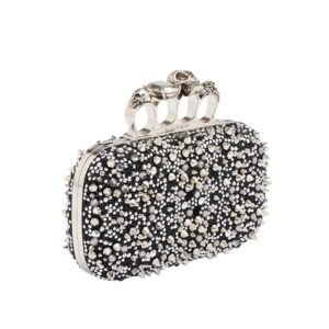 ALEXANDER MCQUEEN WOMEN’S KNUCKLE CLUTCH IN BLACK