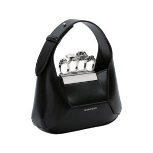 ALEXANDER MCQUEEN WOMEN’S THE JEWELLED HOBO MINI BAG IN BLACK