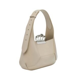 ALEXANDER MCQUEEN WOMENS THE JEWELLED HOBO BAG IN CAMEL