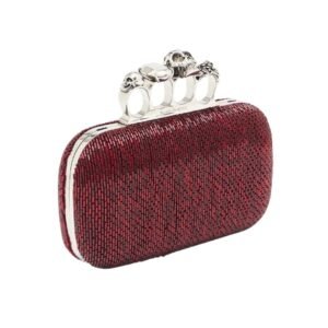 ALEXANDER MCQUEEN WOMEN’S KNUCKLE CLUTCH IN RED