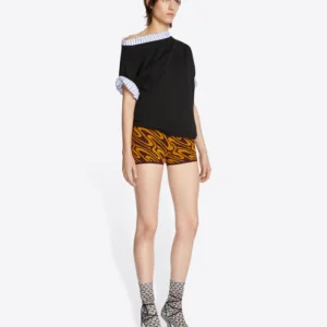 DRIES VAN NOTEN DOUBLE LAYERED TEE BLACK