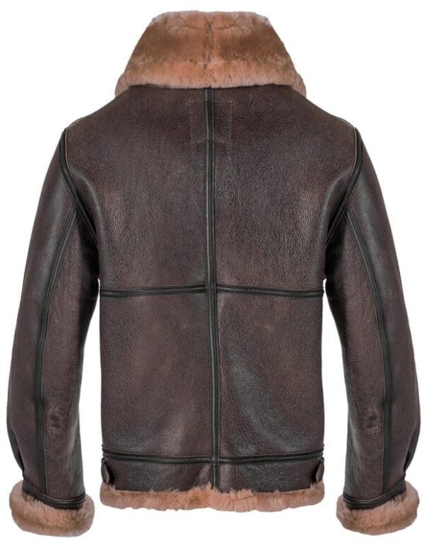 Classic B-3 Sheepskin Leather Bomber Jacket - Image 22