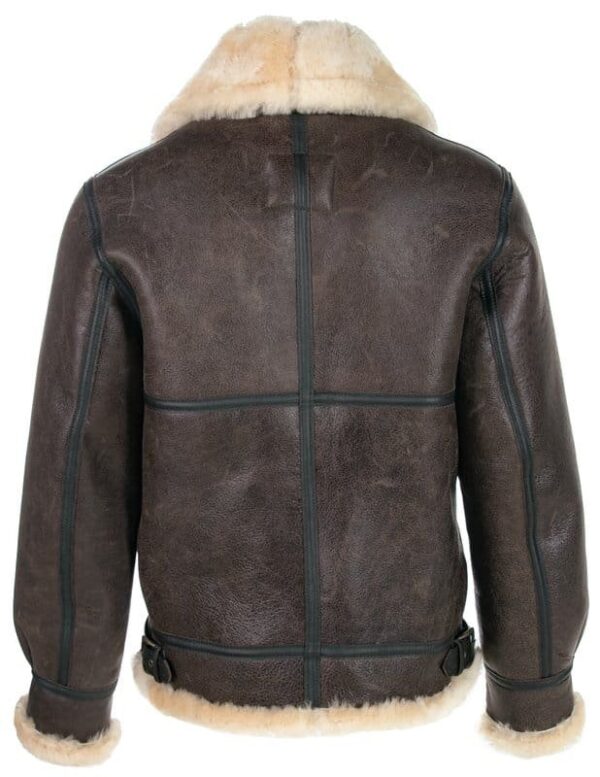 Classic B-3 Sheepskin Leather Bomber Jacket - Image 19