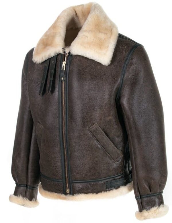 Classic B-3 Sheepskin Leather Bomber Jacket - Image 24