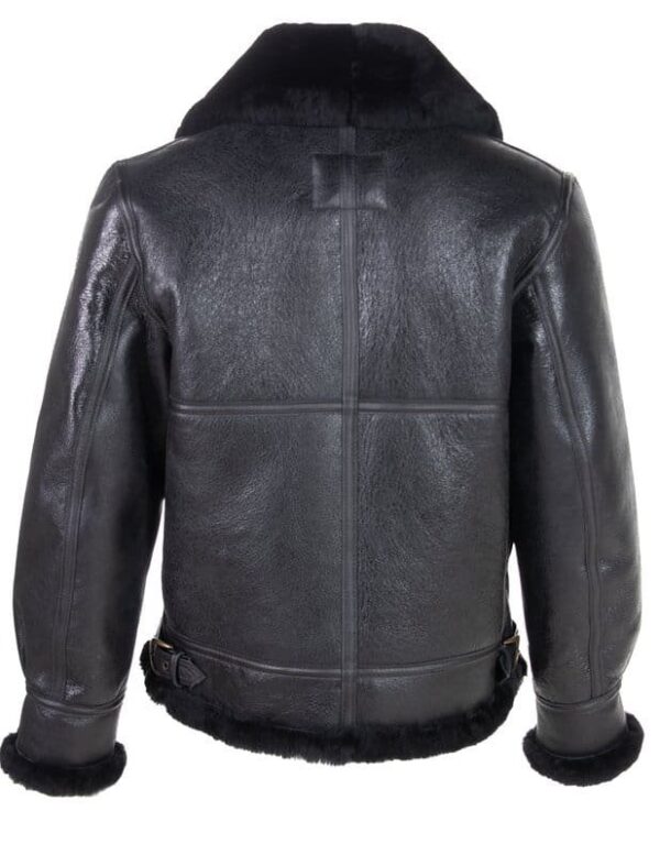 Classic B-3 Sheepskin Leather Bomber Jacket - Image 8