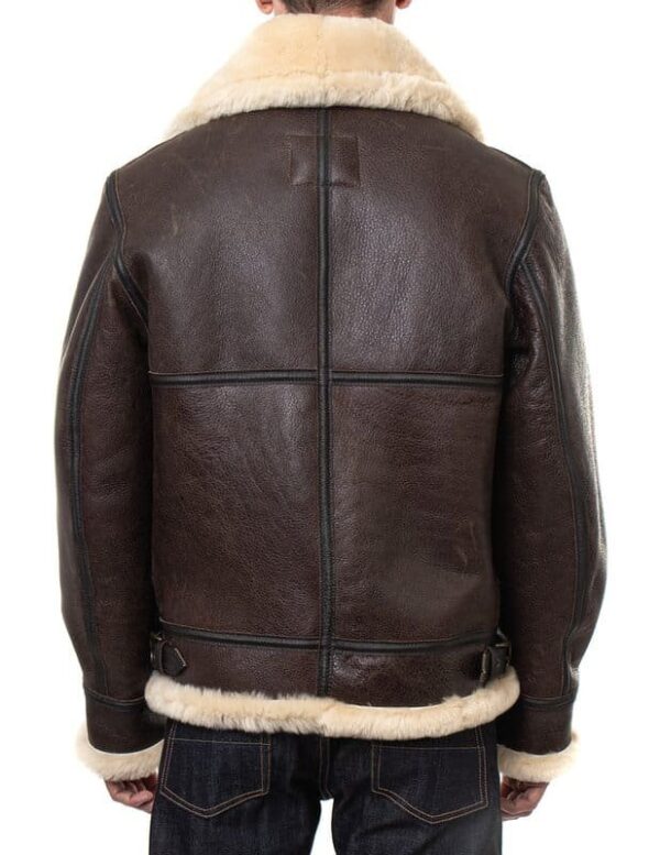 Classic B-3 Sheepskin Leather Bomber Jacket - Image 14