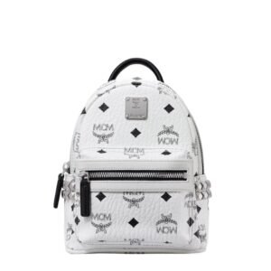 MCM X-MINI STARK BEBE BOO BACKPACK IN VISETOS WHITE
