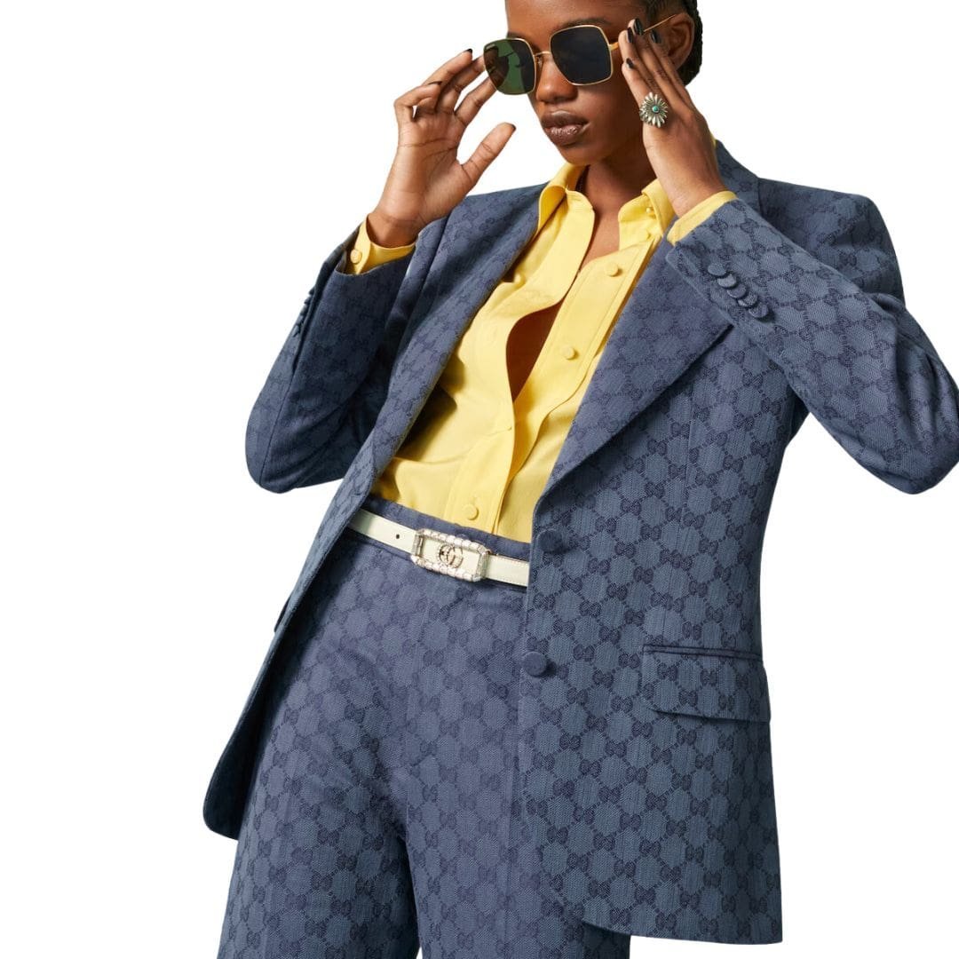 GUCCI THIN BELT WITH CRYSTAL DOUBLE G BUCKLE - Image 3