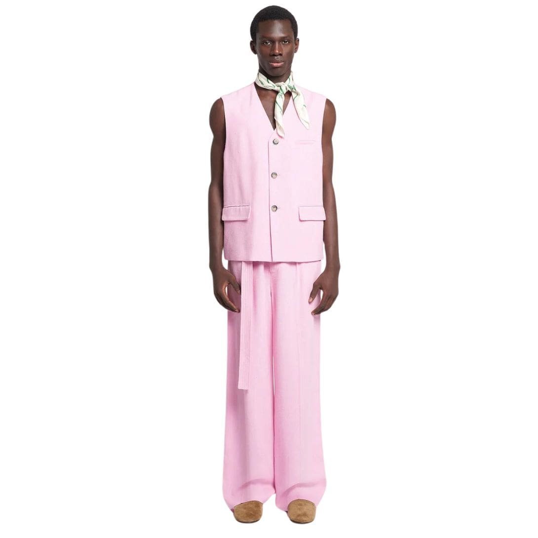 NANUSHKA SEMME SILK VISCOSE TWEED VEST PINK - Image 3