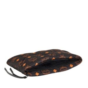 MCM LARGE AREN QUILTED POUCH IN MAXI MONOGRAM NYLON BLACK