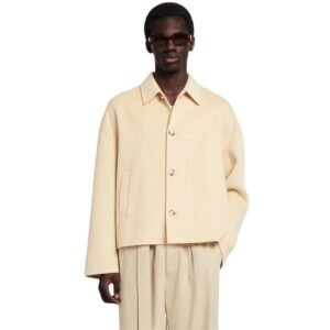 NANUSHKA MARCIN DOUBLE WOOL AND SILK BLEND JACKET CREME