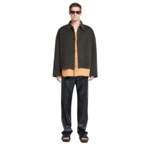 NANUSHKA MARCIN DOUBLE WOOL AND SILK BLEND JACKET ANTHRACITE