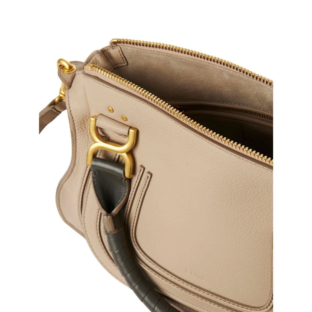 CHLOE MARCIE DOUBLE CARRY BAG FLORAL GREY - Image 4