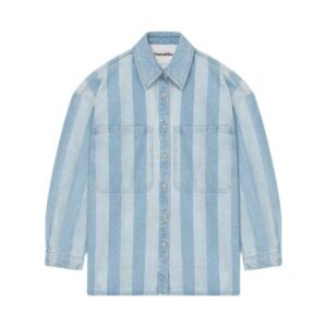 NANUSHKA BEAUX STRIPED DENIM LONG-SLEEVE SHIRT ECO LIGHT WASH