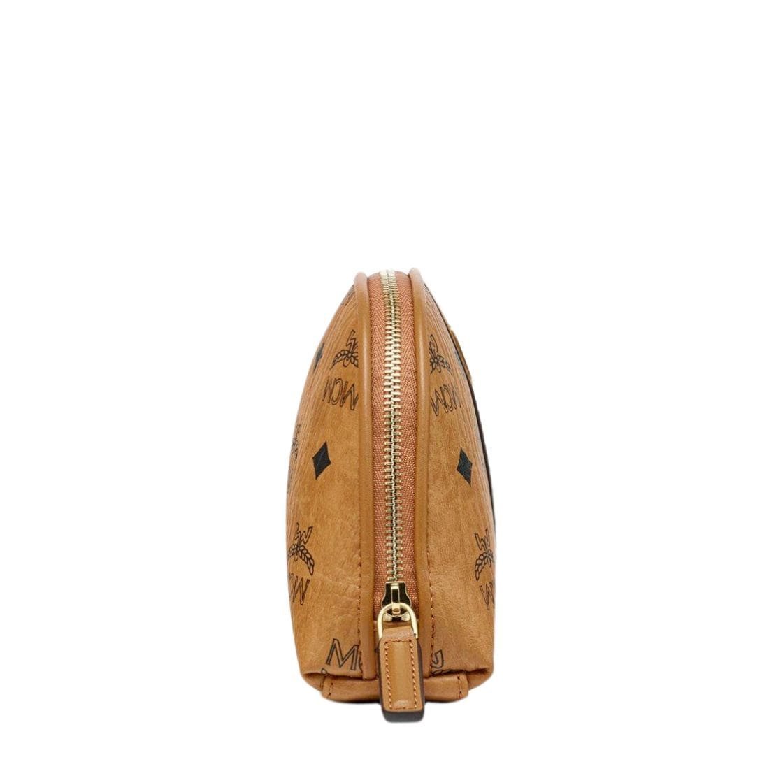 MCM MEDIUM AREN COSMETIC POUCH IN VISETOS COGNAC - Image 2