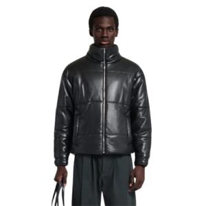 NANUSHKA MARRON OKOBOR ALT-LEATHER PUFFER JACKET BLACK