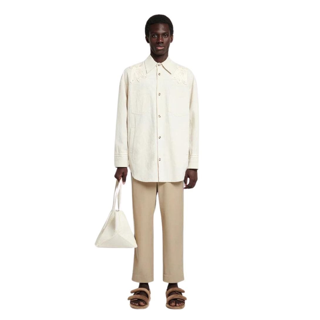 NANUSHKA MARLAS EMBROIDERED WASHED CANVAS JACKET NUDE - Image 4