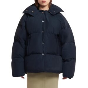 NANUSHKA JOLYN TECH POPLIN PUFFER JACKET OFF BLACK