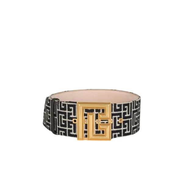 BALMAIN PB BELT IN MONOGRAMMED JACQUARD BALT