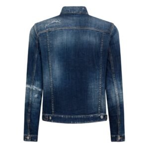 DSQUARED2 DARK RIPPED CAST WASH DENIM DAN JACKET