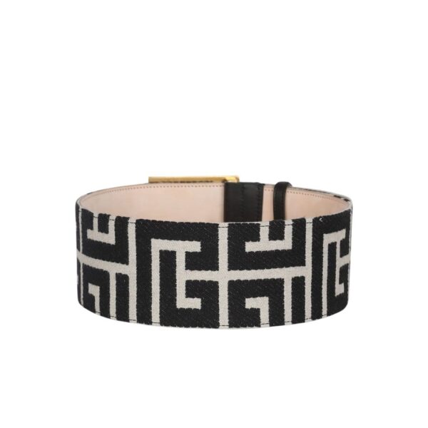 BALMAIN WIDE BICOLOR JACQUARD PB BELT BELT - Image 3