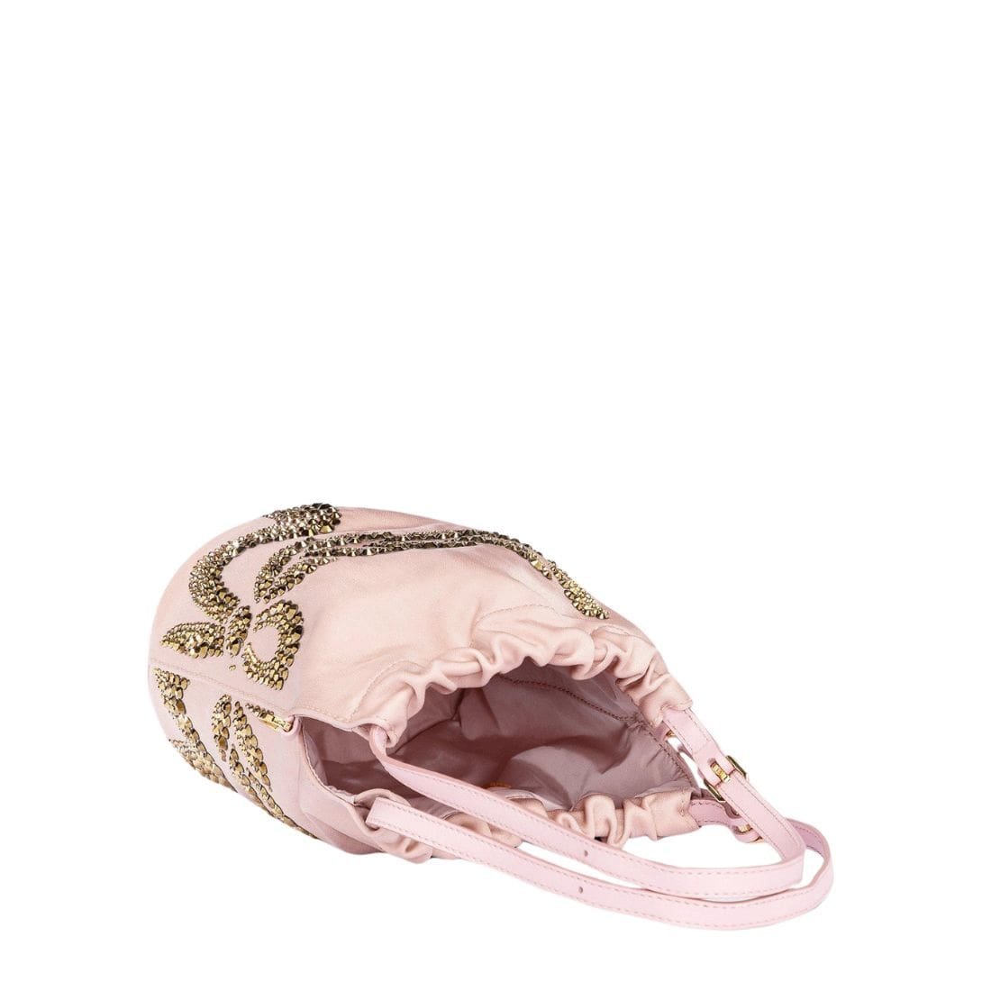 MCM MINI HIMMEL LAUREL DRAWSTRING BAG IN RECYCLED NYLON PINK - Image 5