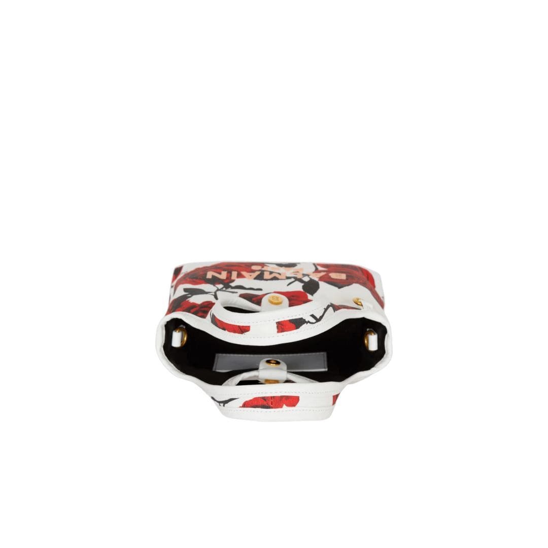 BALMAIN CANVAS B-ARMY MINI GROCERY BAG WITH A ROSES PRINT - Image 6