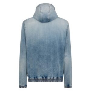 DSQUARED2 LIGHT SUPER SOFT WASH DENIM DIAMONDS HOODIE JACKET