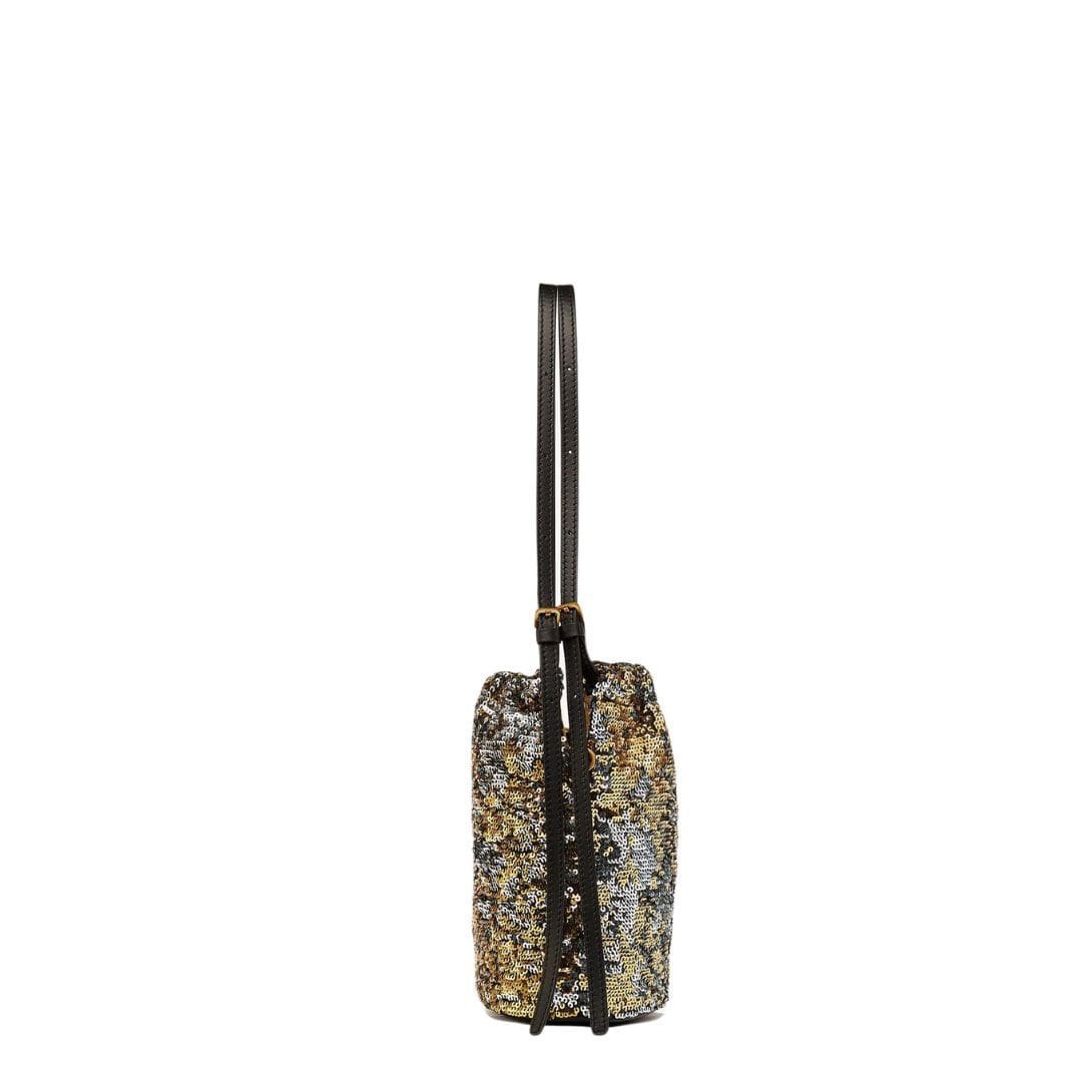 MCM MINI HIMMEL SEQUIN DRAWSTRING BAG GOLD - Image 3