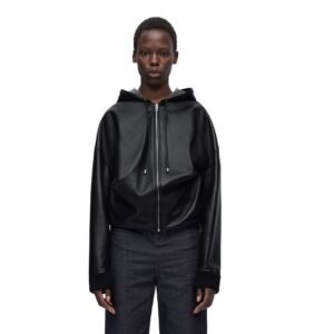 LOEWE DRAPED HOODIE IN NAPPA LAMBSKIN