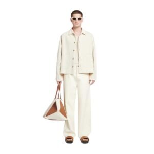 NANUSHKA MILLER EMBROIDERED WASHED CANVAS JACKET NUDE