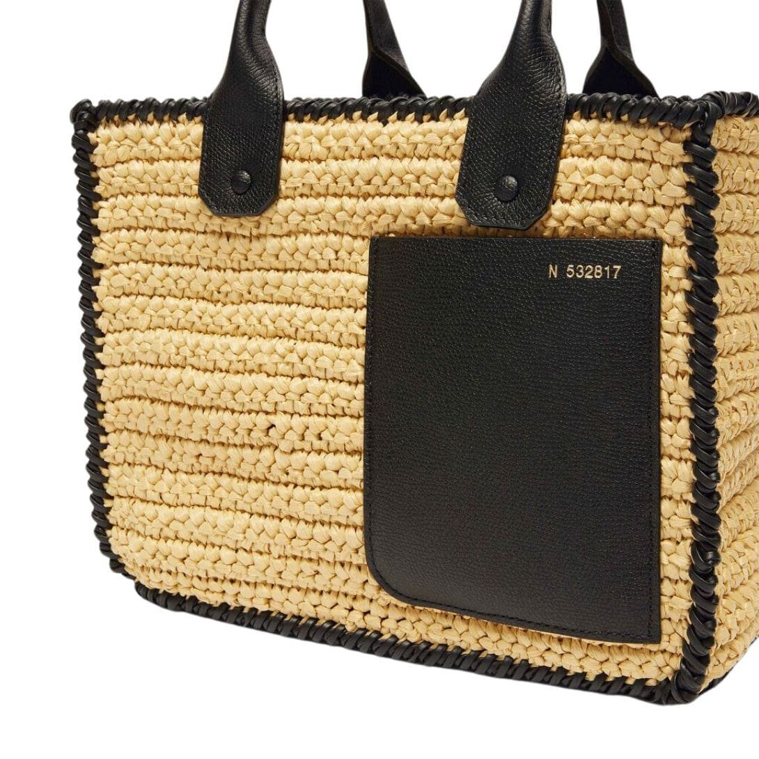 VALEXTRA SOFT TOTE RAFFIA CROCHET MINI BAG - Image 3
