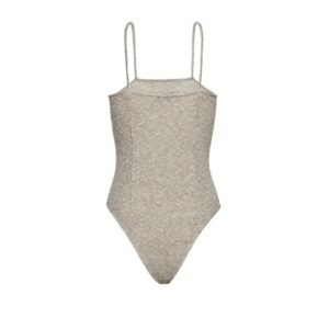 MAGDA BUTRYM THIN KNIT BODYSUIT IN GREY