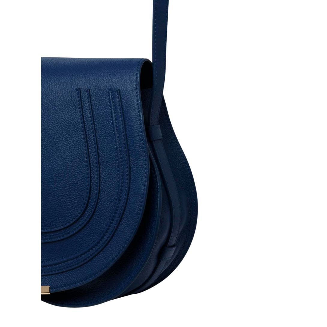 CHLOE MARCIE MEDIUM SADDLE BAG DEEP DENIM - Image 3