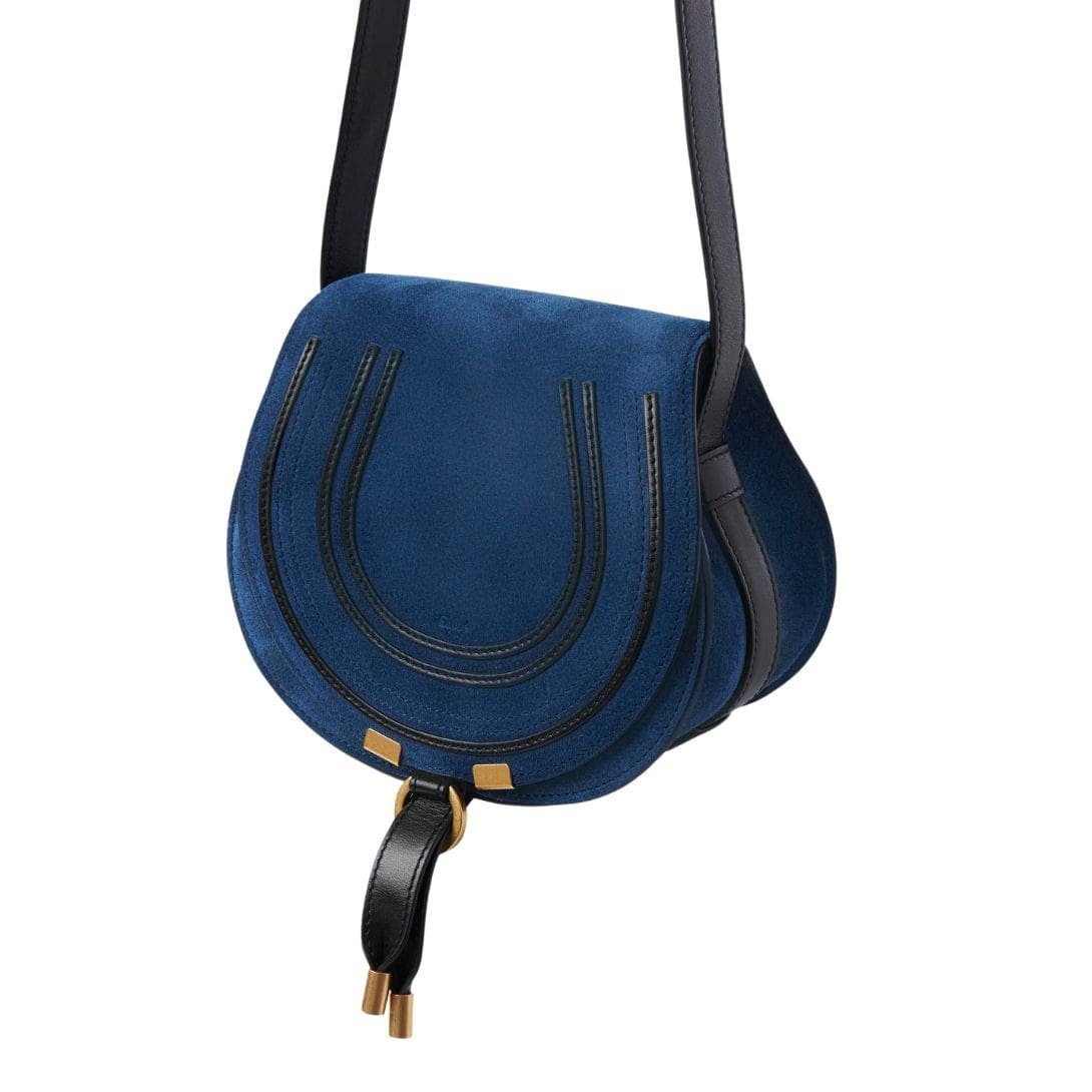 CHLOE MARCIE MEDIUM SADDLE BAG DEEP DENIM - Image 4