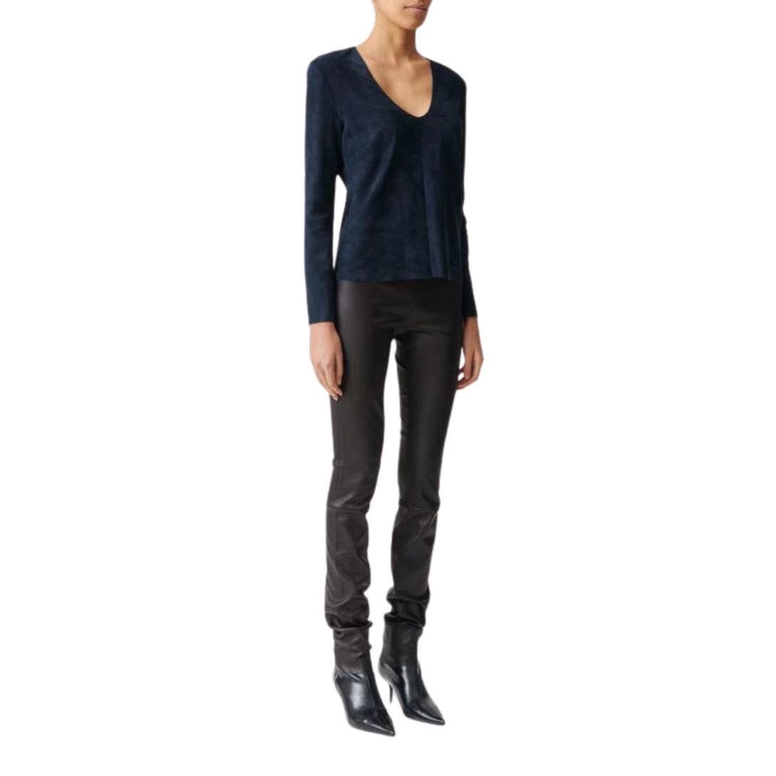 STOULS ALESSIA LONG-SLEEVED LEATHER TOP - Image 3