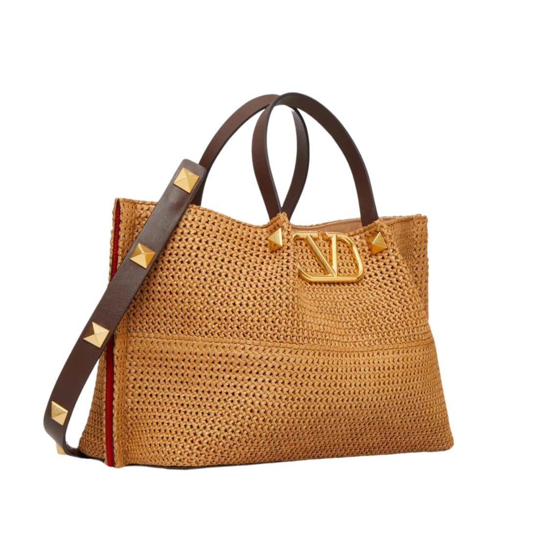 VALENTINO GARAVANI MEDIUM SHOPPING BAG IN SYNTHETIC RAFFIA - Image 4
