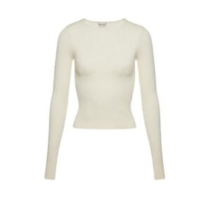 MAGDA BUTRYM SCULPTED RIB KNIT TOP IN CREAM